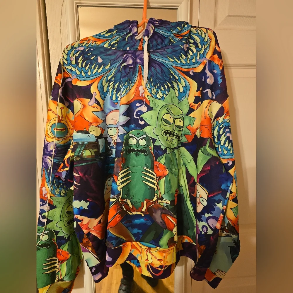EUC Rick and Morty Pickle Rick 90% Polyester Hoodie XXL - Picture 1 of 4